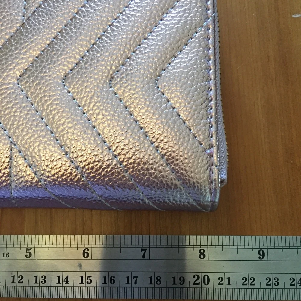 Metallic Pink Rose Wristlet Wallet - Picture 9 of 10
